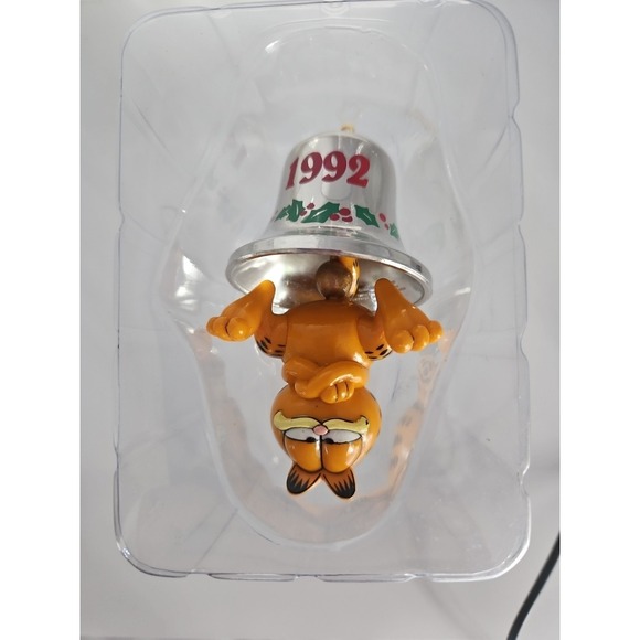 Garfield 1992 Enesco Christmas Ornament "Ring My Bell" Garfield Dated Series 4th - Picture 7 of 7